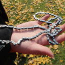 Outdoor Hiking Manual Hand 11 Teeth Steel Rope Chain Saw Portable Practical Emergency Survival Gear