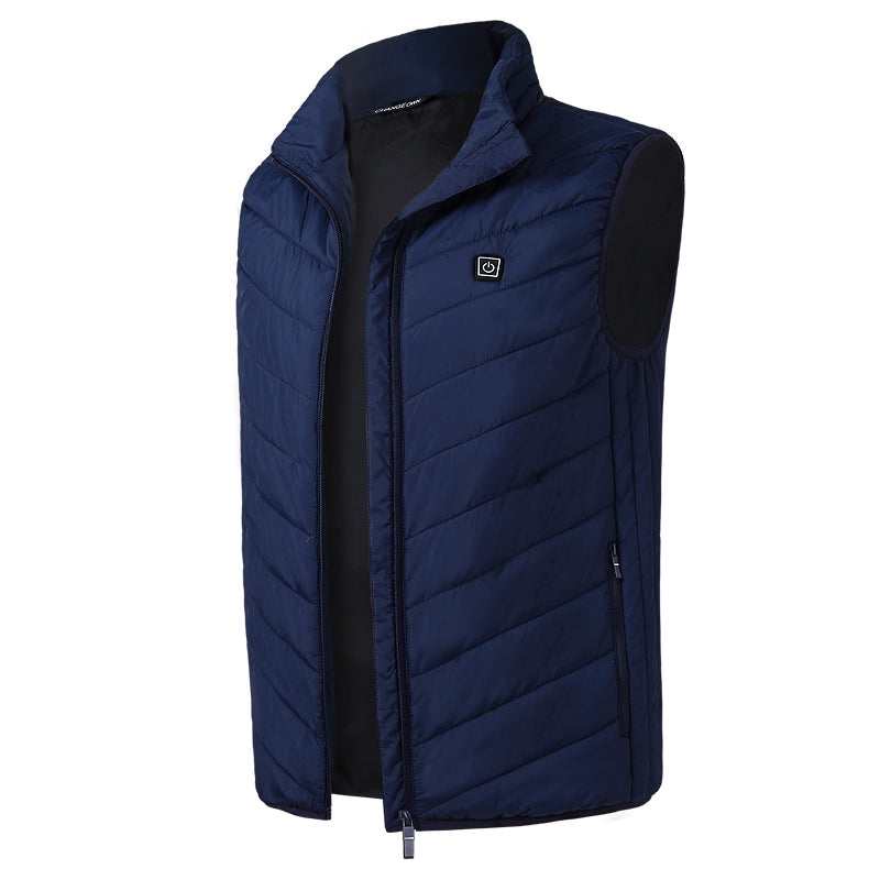 Electric USB Heatiing Warm Hooded Jacket Winter Heated Back + Abdomen + Neck Vest 3 Temperature Control