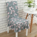 KCASA WX-PP5 Elegant Flower Elastic Stretch Chair Seat Cover With Skirt Hem Dining Room Home Wedding