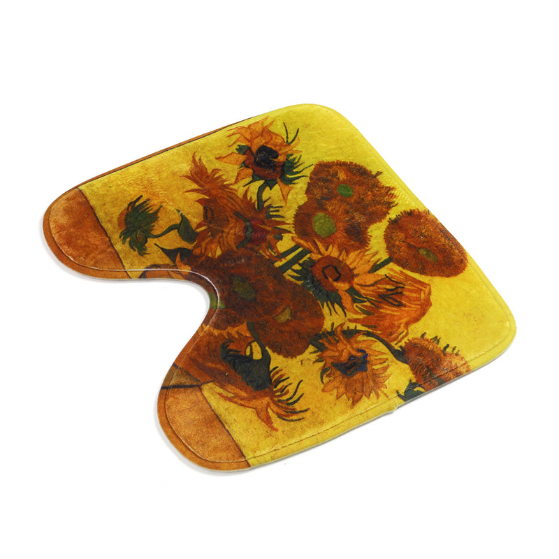 180x180cm Sunflower Bath Fabric Shower Curtains Waterproof Lid Toilet Cover Mat