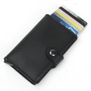 RFID Portable Anti-degassing Business Card Holder Simple Wallet Leather Name Card Case ID Credit Card Storage Box