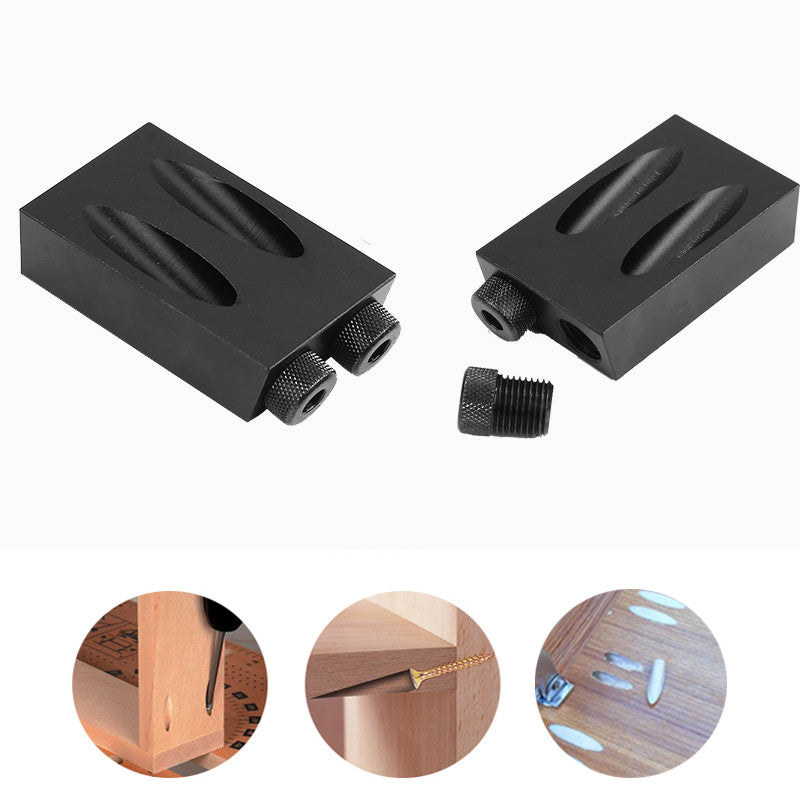 Aluminum Alloy Oblique Hole Positioner 6/8/10mm 15 Degree Woodworking Locator Pocket Hole Jig