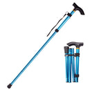 Aluminum Metal Folding Walking Stick Outdoor Adjustable Non-slip Hiking Climbing Trekking Pole