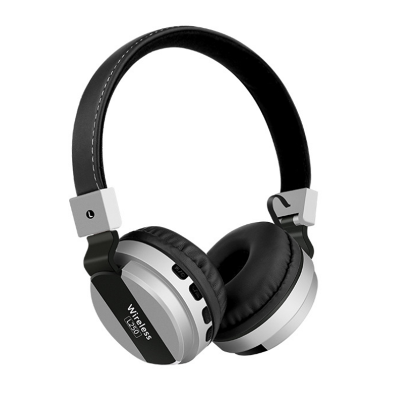 L250 bluetooth4.2 + USB Wired Bilateral Stereo Gaming Headphone Adjustable Rechargeable Monitor Headset Support TF Card Reading for Sport Music