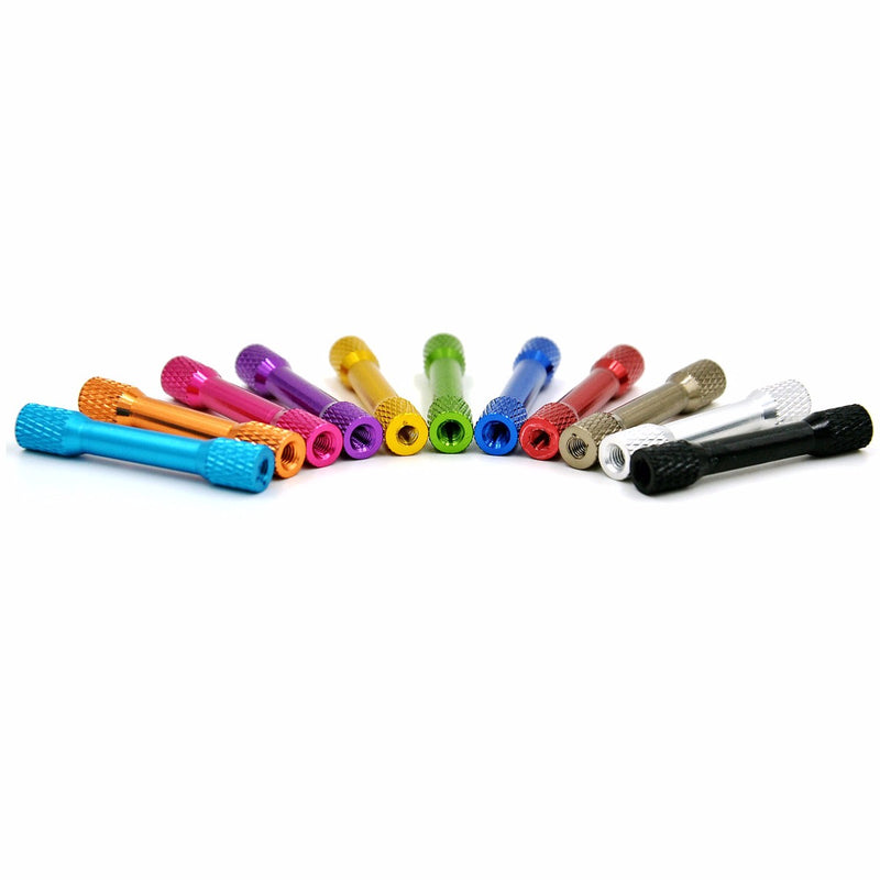 Suleve M3AR3 10Pcs M3 35mm Knurled Standoff Aluminum Alloy Multicolor