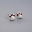 Simple 925 Sterling Silver Gold Color Lovely Cat Claws Stud Earrings for Women