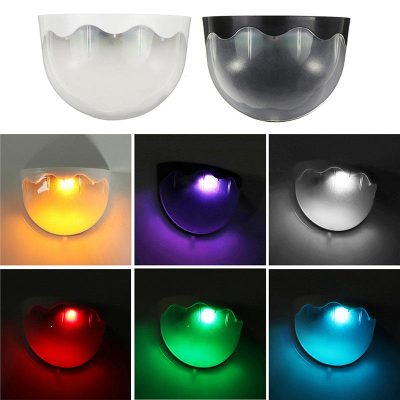 Solar Power Fence Post Light Wall Mount Outdoor Garden Path Landscape Yard Lamp