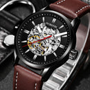 OCHSTIN 62001 Automatic Mechanical Watches Luminous Display Leather Strap Clock Men Wrist Watch