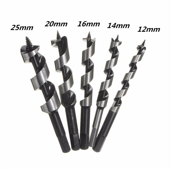 12-25mm Hex Shank Brad Point Drill SDS Auger Drill Bit Spiral Wood Drilling Tool