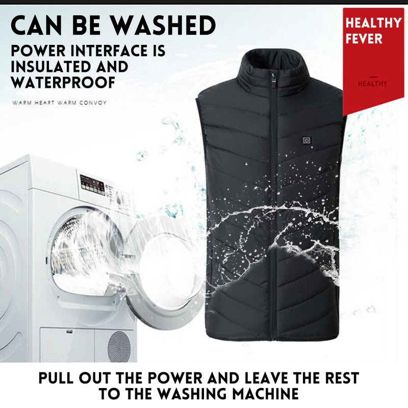 5V USB Electric Vest Heated Jacket Thermal Warm Neck + Back Pad Winter Body Warmer Cloth