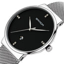 SANDA P210 Men Watch Fashion Simple Dial Stainless Steel Strap Male Quartz Wrist Watch
