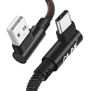 Olaf 2.4A Type C 90 Degree Elbow Fast Charging Denim Braided Data Cable For Xiaomi Mi9 Mi8 HUAWEI P30 P20 S9 S10 Note