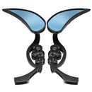 Universal Aluminum Skull Flame Rearview Wing Mirrors For Harley Motorcycle