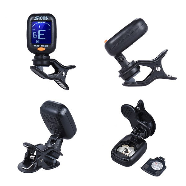 AROMA AT-101 Portable Clip-on Guitar Bass Violin Ukulele Tuner Tuning