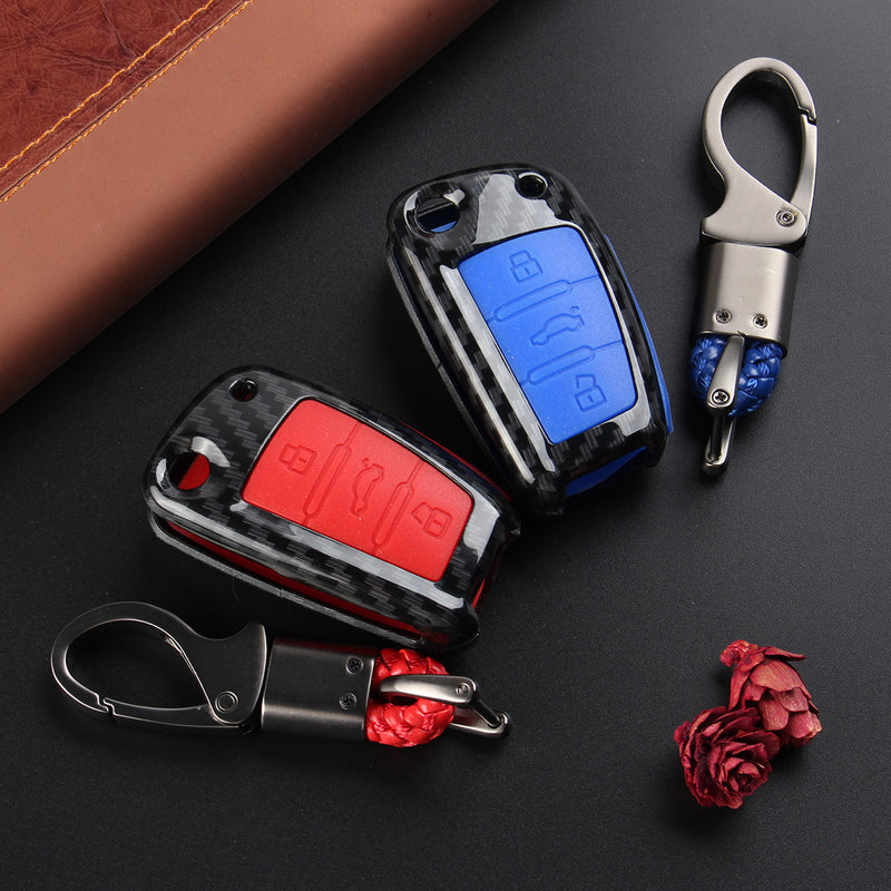 Plastic+Silicone Car Key Case Protector Cover Remote Control Fob for Audi Q3 A1 S3 Q7 A5 TT TTS