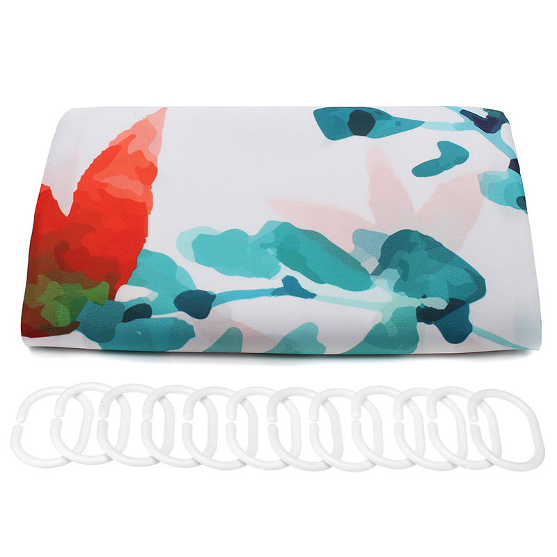 Sunshine Waterproof Bathroom Shower Curtain Toilet Cover Mat Non-Slip Rug Set