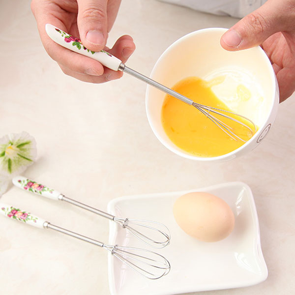 Mini Ceramic Handle Egg Beater Stirrer Hand Mixer Whisk Kitchen Accessories