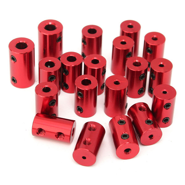 Aluminum Alloy Coupling Red Shaft Coupler with Hex Wrench and Screws Motor Coupler Connector