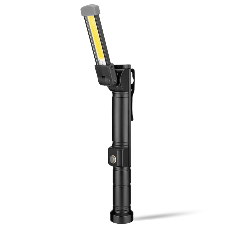 XANES W551 LED+COB 7Modes 180+180 Rotated Foldable Head Magnetic Tail USB Rechargeable Flashlight