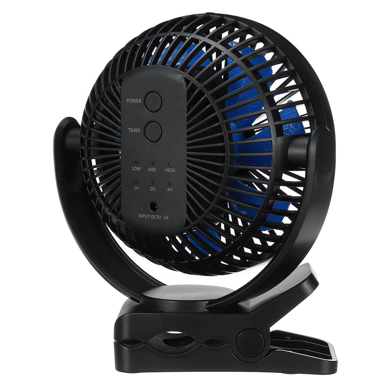 360 Portable 3 Speed USB Clip On Timing Desk Fan Pram Car 5000mAh Rechargeable