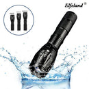 Tactical 90000LM T6 LED Flashlight Zoomable 5 Modes 18650 Focus Torch+AAA