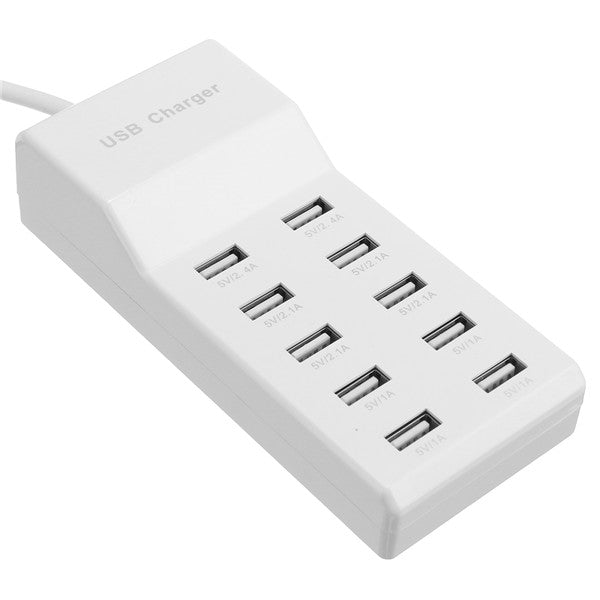 Universal AC 100-240V 10 Port USB Charging Station For Smartphone Tablet