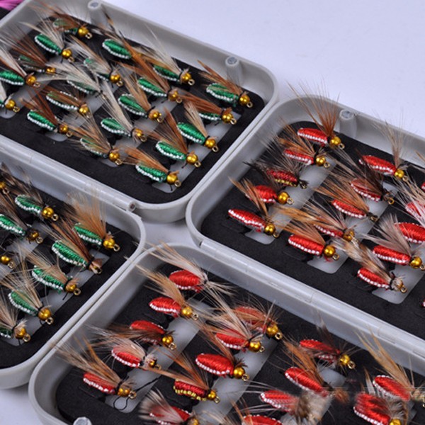 ZANLURE 40Pcs Boxed Colorful Bionic Fly Fishing Hook Bionic Lure Set Anti Insects Flies ABS Box