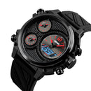 SKMEI 1359 3 Dials Dual Display Watch Chronograph Alarm Luminous Display Calendar Digital Watch