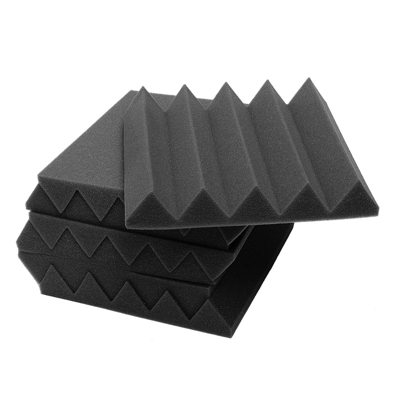 6Pcs 25x25x5cm Acoustic Wedge Foam Tile Sound Absorption Panel Soundproof