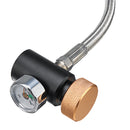 24 Inch CGA320 High Pressure Hose Switch Valve Lever with Gauge CO2 Fill Station for Fill SodaStream