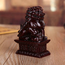 Red Chinese Resin Carving Fengshui Lion Fu Foo Dog Guardion Beast Statue Home Decorations