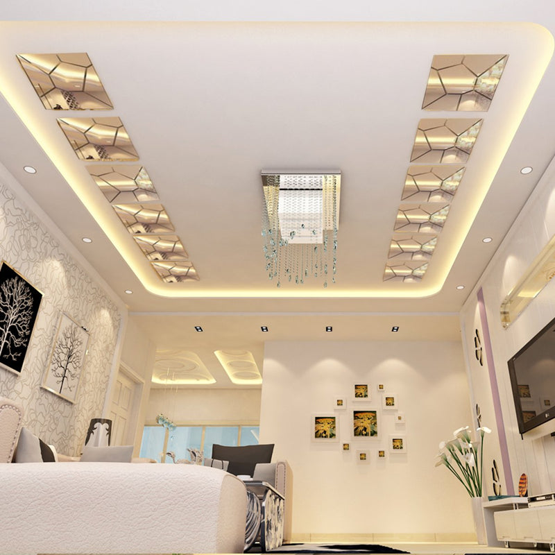 18cm 7Pcs DIY Acrylic Modern Mirror Decal Art Mural Wall Sticker Home Decor Removable Stickers