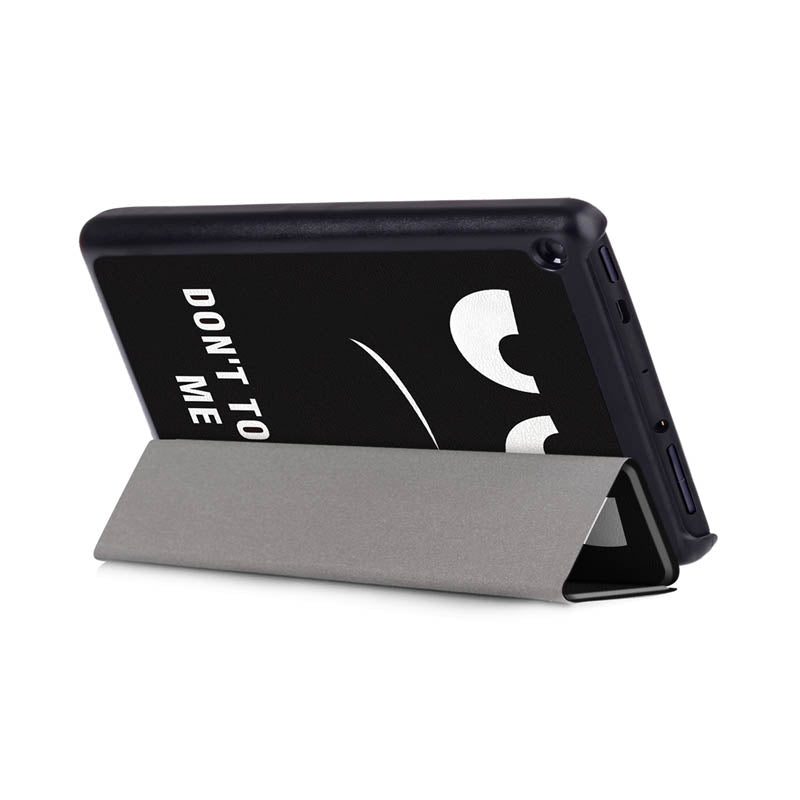 Tri-Fold Pringting Tablet Case Cover for New F ire HD 7 2019-Big Eyes