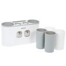 Handfree Toothbrush Holder Automatic Toothpaste Dispenser Set 5 Holder 4 Cups