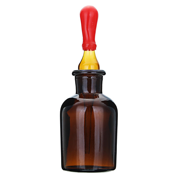 Amber Glass Dropper Dropping Reagent Storage Bottle Lab Glassware w/ Ground Glass Pipette 30/60/125mL