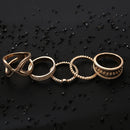 5 Pcs Bohemian Finger Rings Set Round Geometric Ring Fashion Jewelry for Women