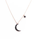 Elegant Pendant Necklace Moon Star Asymmetric Chain Charm Necklace Ethnic Jewelry for Women