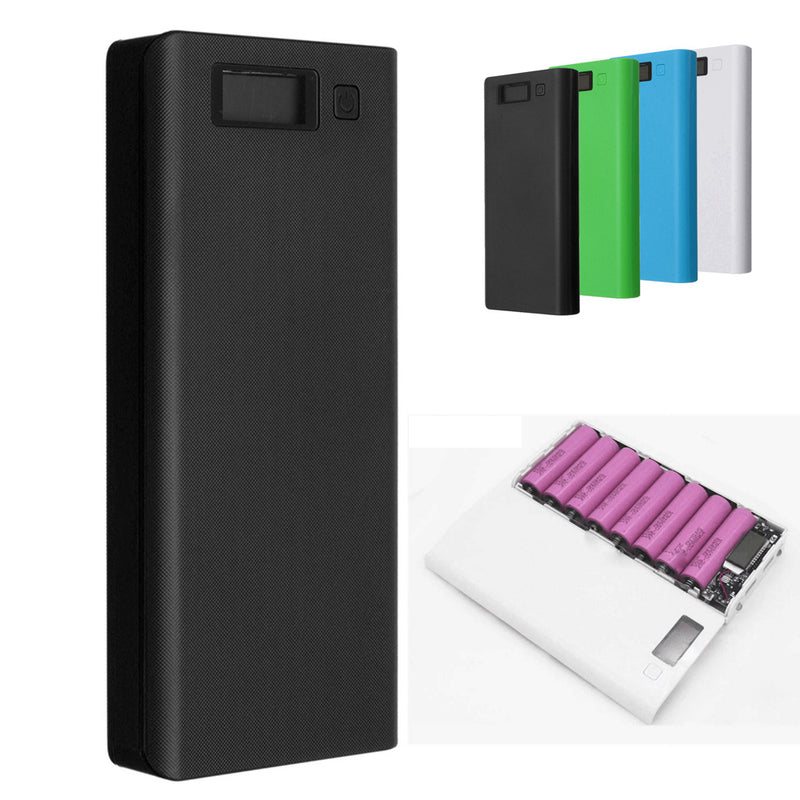30000mAh DIY Portable Charger Charge Dual USB Battery Power Bank Case 8x18650
