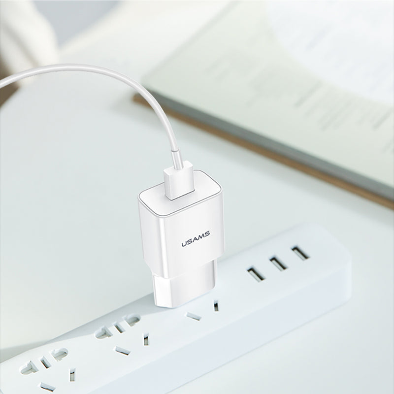 USAMS 3A Fast Charging EU USB Charger For iPhone X XS Oneplus Pocophone HUAWEI P20 Mate20 XIAOMI MI9 S10 S10+