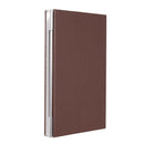 Leather Business Credit ID Name Card Holder Plaid Pattern Metal Frame Case Card Box For Office Supplies