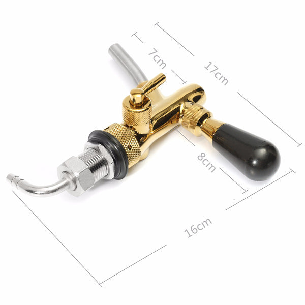 G5/8 Adjustable Beer Tap Faucet With Chrome Gold Plating Draft Shank Home Brew Bar