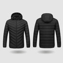 Electric USB Intelligent Heated Coats Jackets Hooded Heating Back + Neck Vest Winter Warmer Men Women