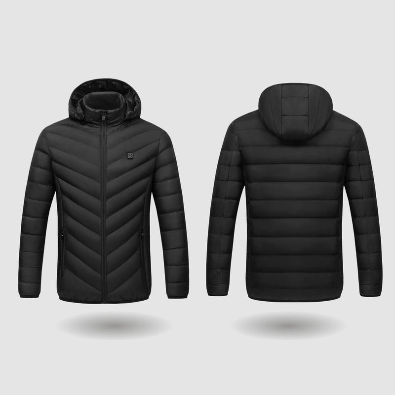 Electric USB Intelligent Heated Coats Jackets Hooded Heating Back + Neck Vest Winter Warmer Men Women