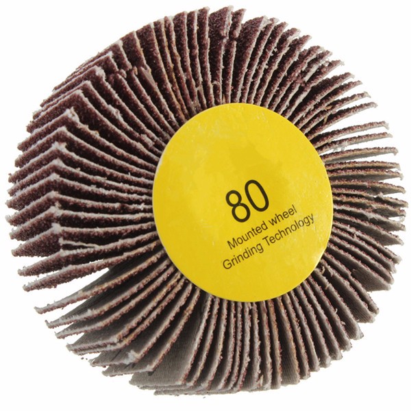 60/80 Grit 6mm Shank Flap Wheel Disc Sanding Abrasive Grinding Wheel for Rotary Tool