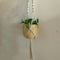4 Legs Handmade Crude Cotton Flower Pot Decorations Hanging Basket Plant Hanger Rope with Iron Coils