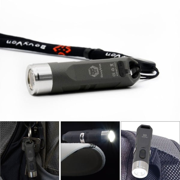 RovyVon Aurora A1 550LM Mini Keychain Light USB Rechargeable Flashlight EDC Flashlight USB Charging LED Work Lamp 130mAh Lithium Battery Hunting Camping Emergency Lantern