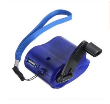 USB Hand Crank Power Generator Emergency Digital Display Phone Charger Manual Shake Charger Blue