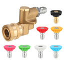 High Pressure Washer Spray Nozzle Variety Degrees 1/4 Inch Adjustable Quick Connect