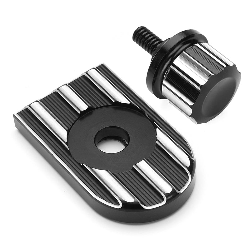 CNC Beveled Seat Bolt Tab Screw Mount Knob Cover Set For Harley Dyna FXDF FXDL