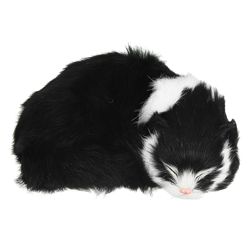 Realistic Sleeping Cat Lifelike Plush Fake Kitten Fur Furry Animal Figurine Toys Home Decorations